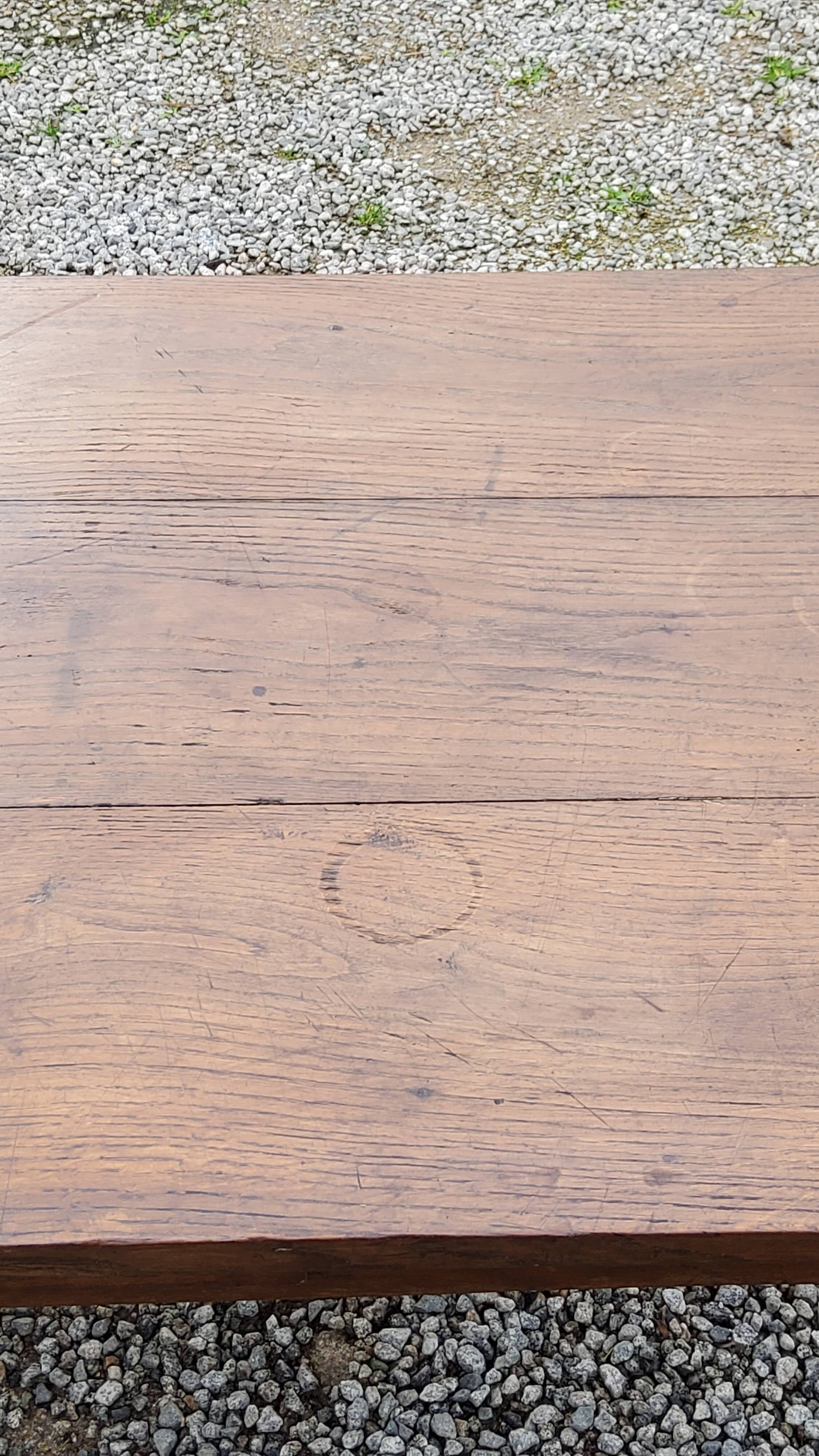 Oak farmhouse coffee table nineteenth century 1 drawer feet bobbins 149cm