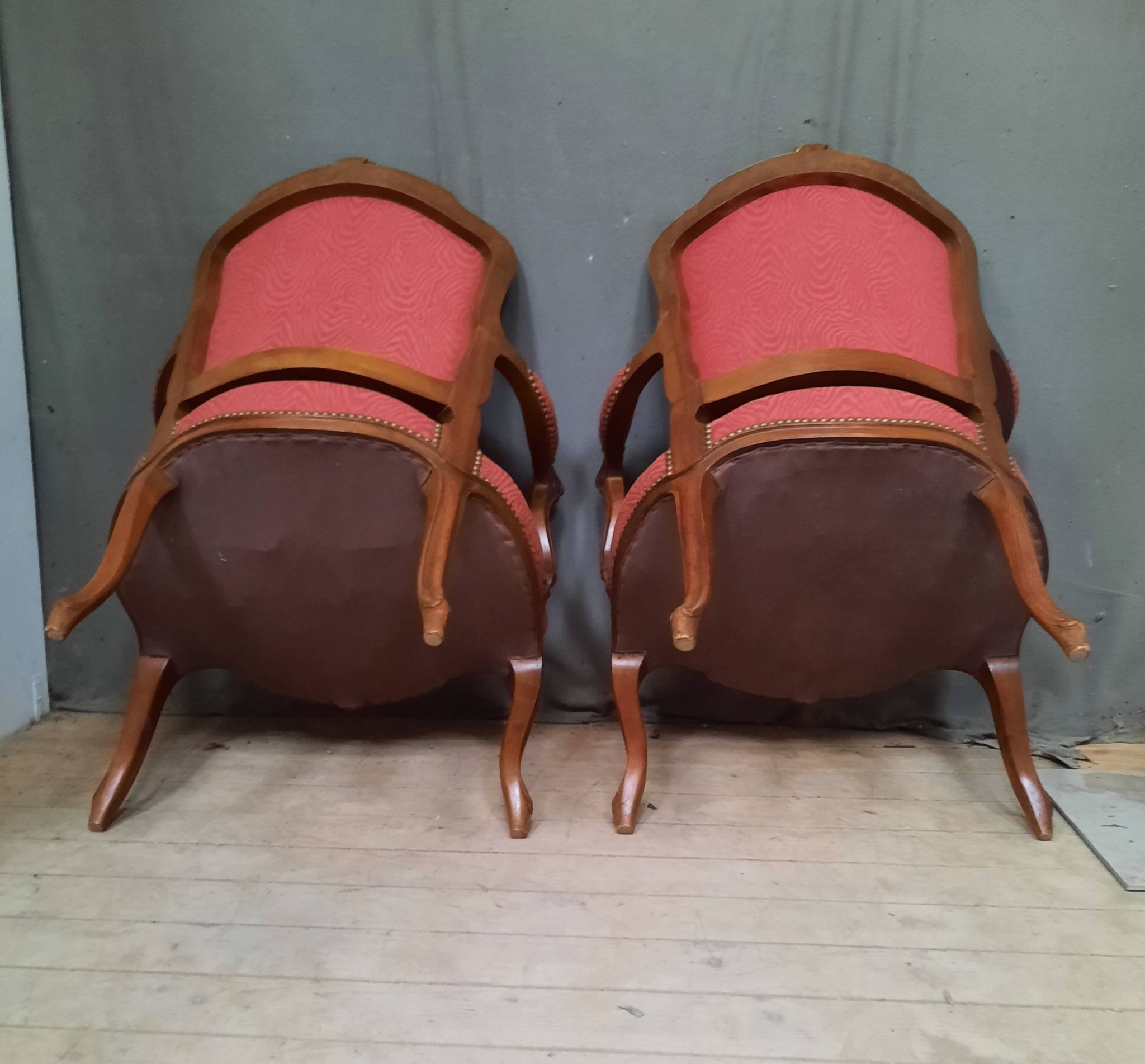 Pair of Louis XV style armchairs
