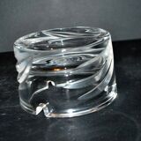 Vintage cut crystal ashtray signed Carabin 1989