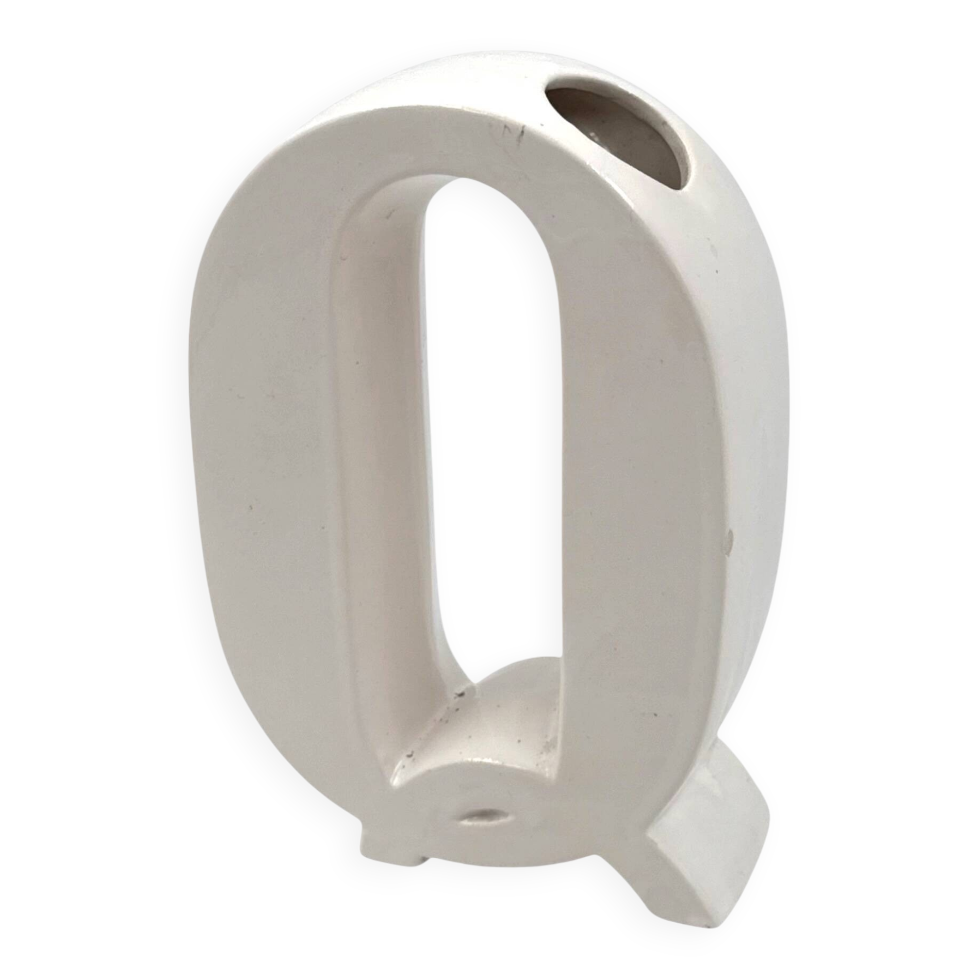 Space age Q letter shaped ceramic vase, Marcel Radureau France 1970