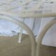 Pair of antique garden chairs, wrought iron, white paint.