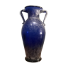 Vase haut cobalt scavo verre de Murano amphore ou vase assigné seguso