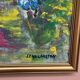 Mid-Century Oil on Canvas “Water Lilies” by Lena Larsson Framed 50 × 42 cm