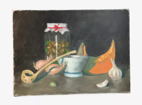 Oil painting on canvas old still life