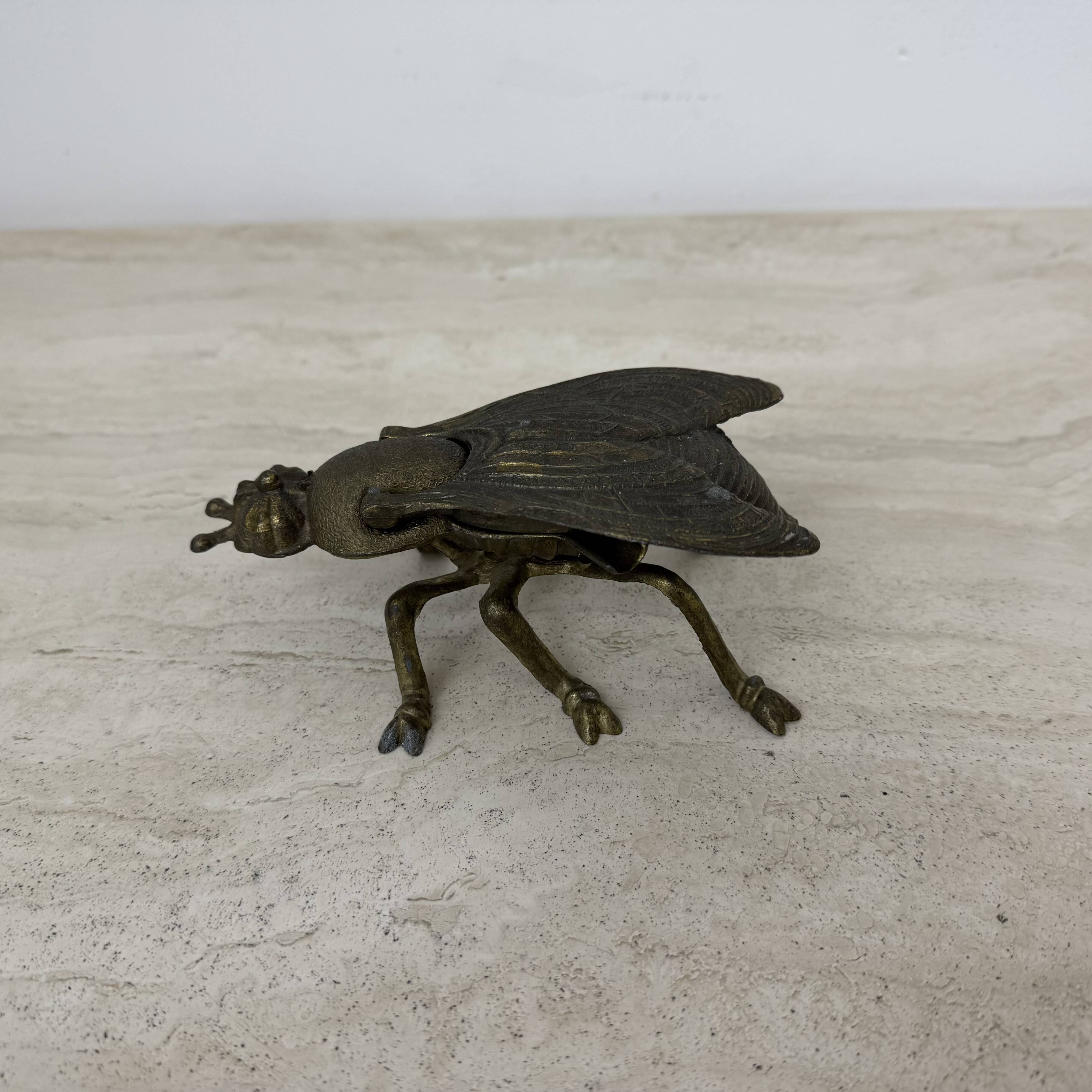 Brass ash tray fly shaped vintage , 1970s