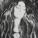 Edvard Munch: Brooch, Eva Mudocci, signed lithograph