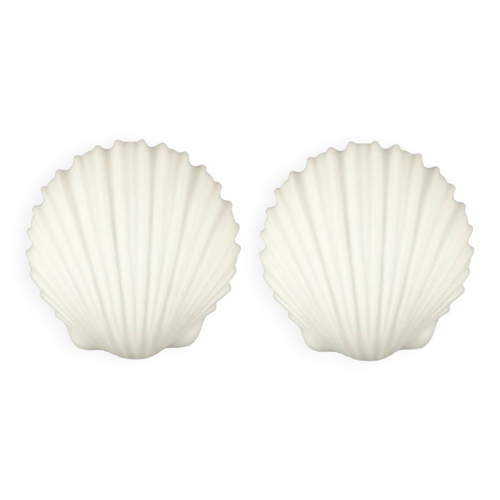 Pair of Large Opaline Glass Shell-Shaped Wall Lights from Limburg, 1970s
