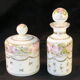 2 Old toilet bottles in Opaline NAPOLEON 3 hand painted