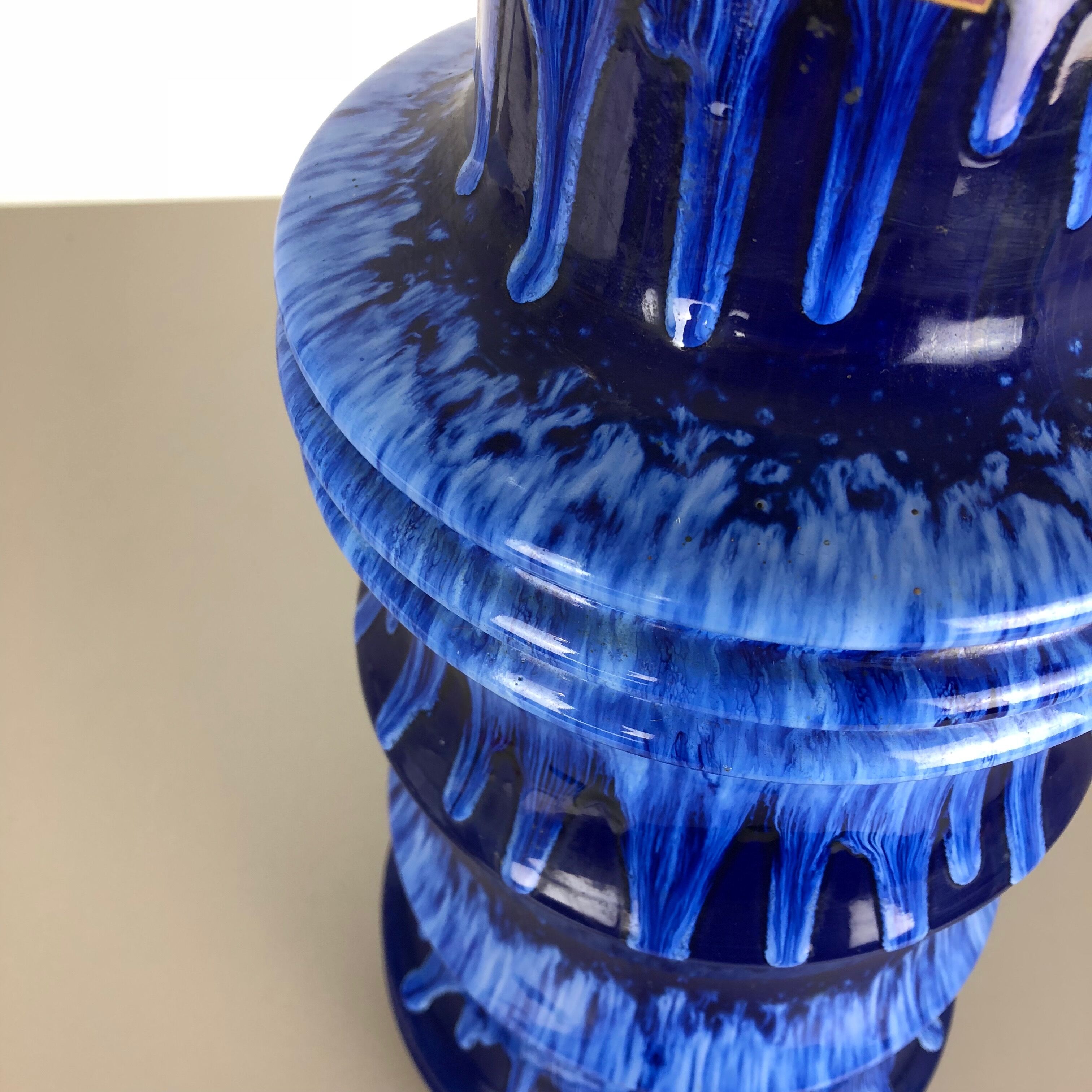 Large Pottery super Fat Lava Multi-Color 266-53 Vase Scheurich WGP, 1970s