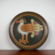 Vintage German ceramic wall plate with bird motif from Keramik Manufaktur Kupfermühle, 1970s.
