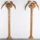 Pair of large "coconut/palm" wall lights in rattan