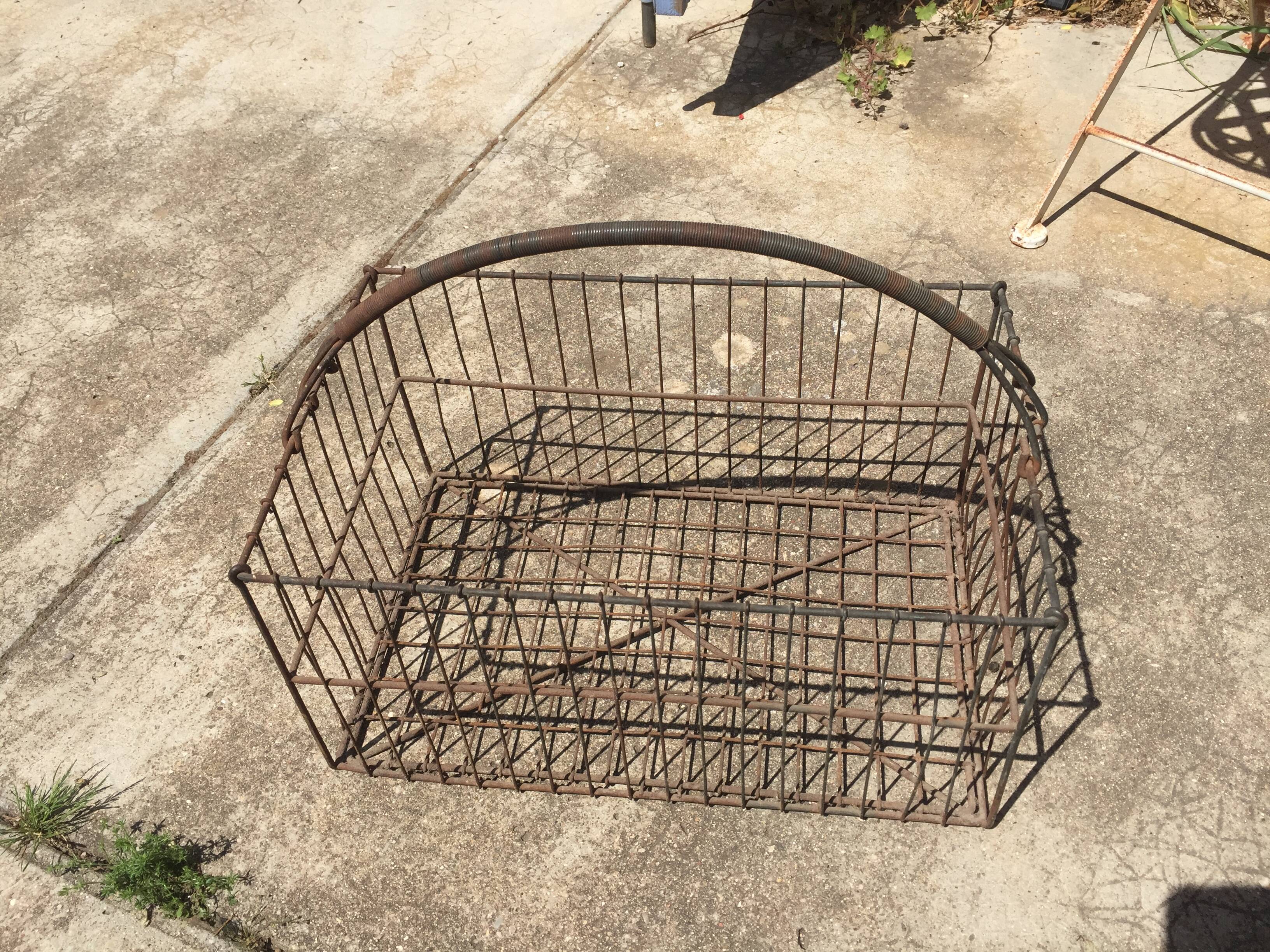 Antique metal basket