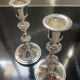 Pair of vintage candle holders torches in silver metal