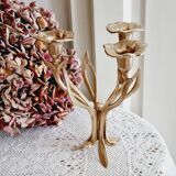 Chandelier haut laiton fleurs