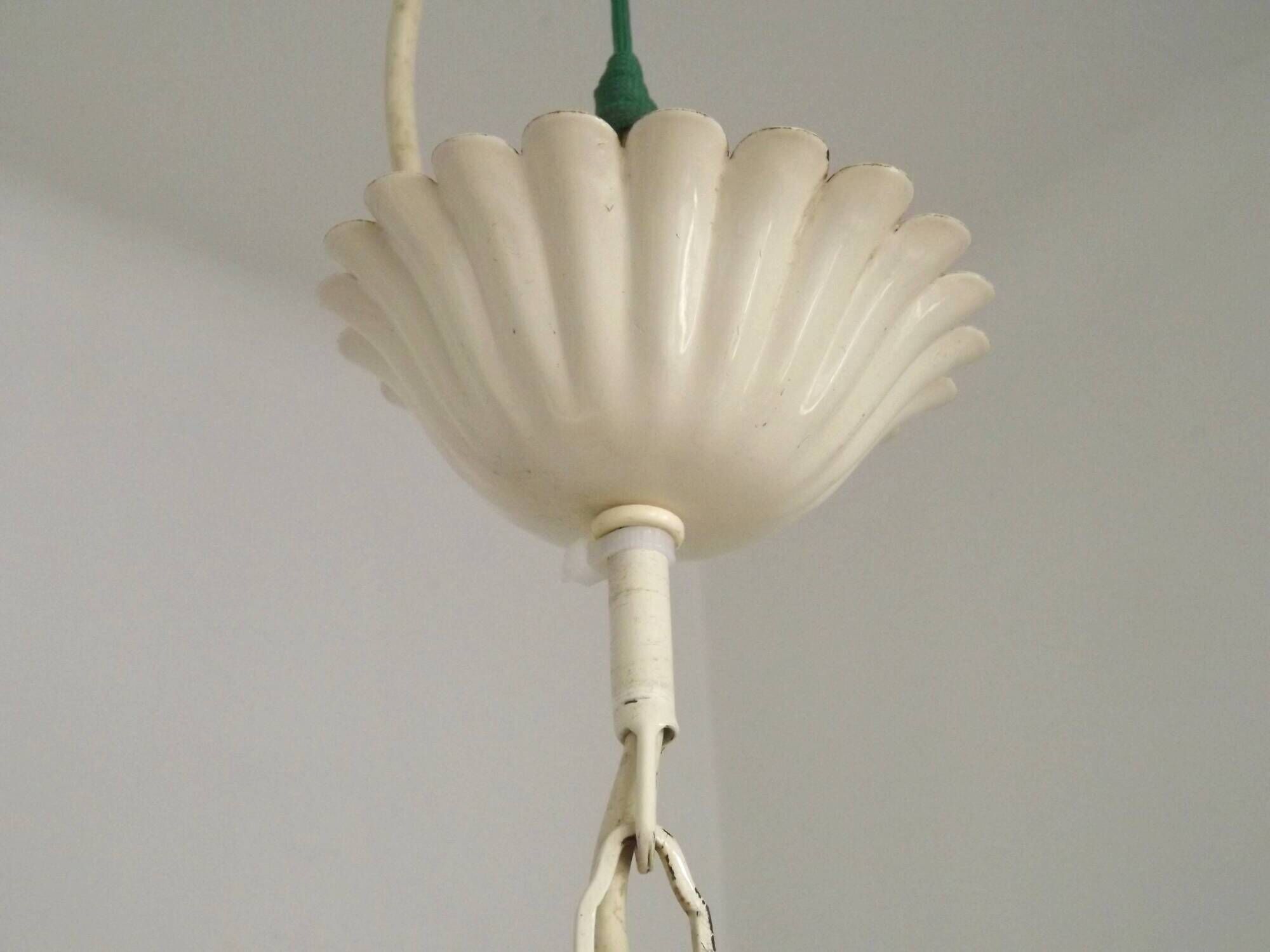 French Vintage Tied Bouquet Style Daisy Flower 3 Light Chandelier