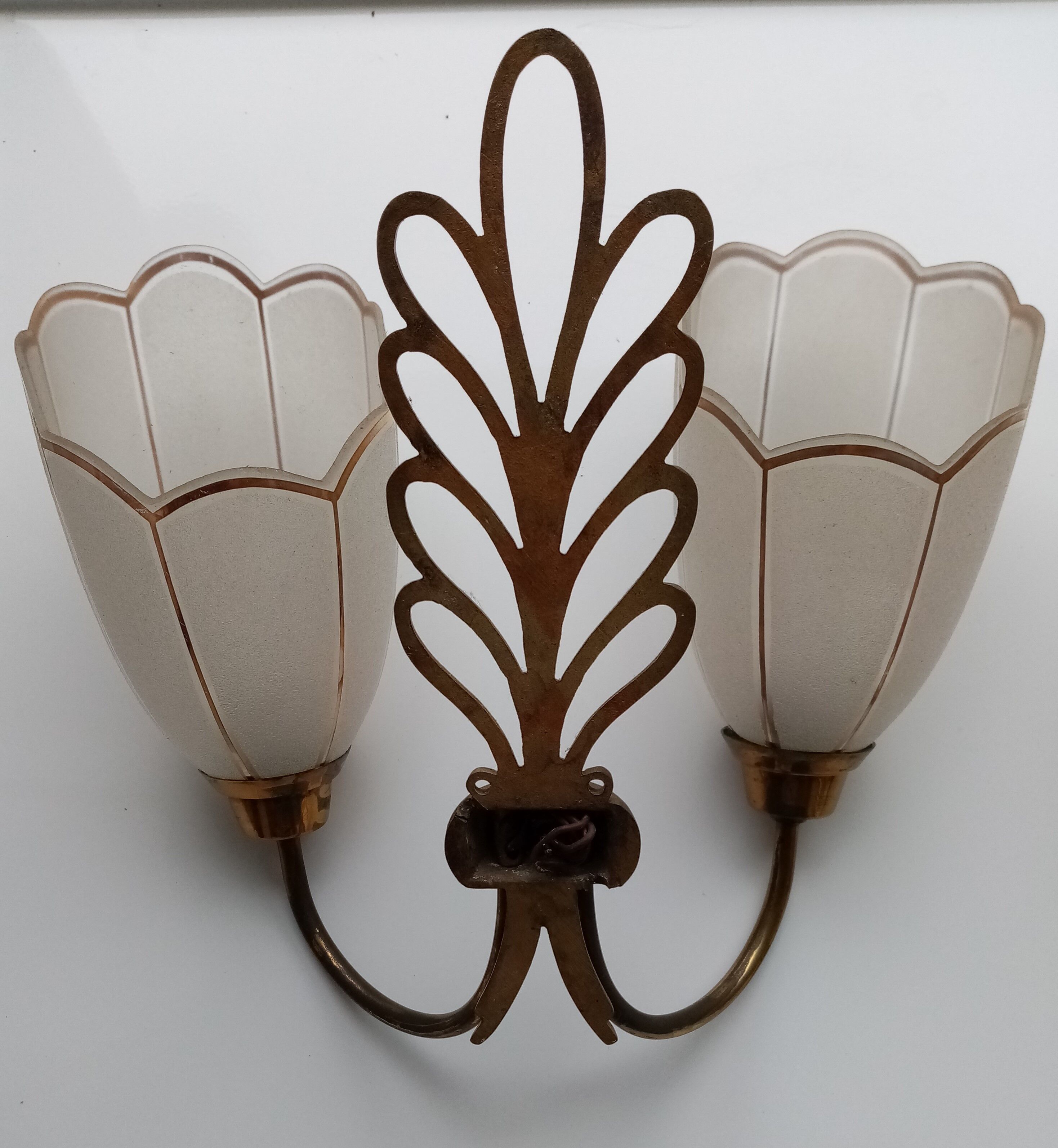 Two vintage double wall lamps