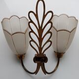 Two vintage double wall lamps