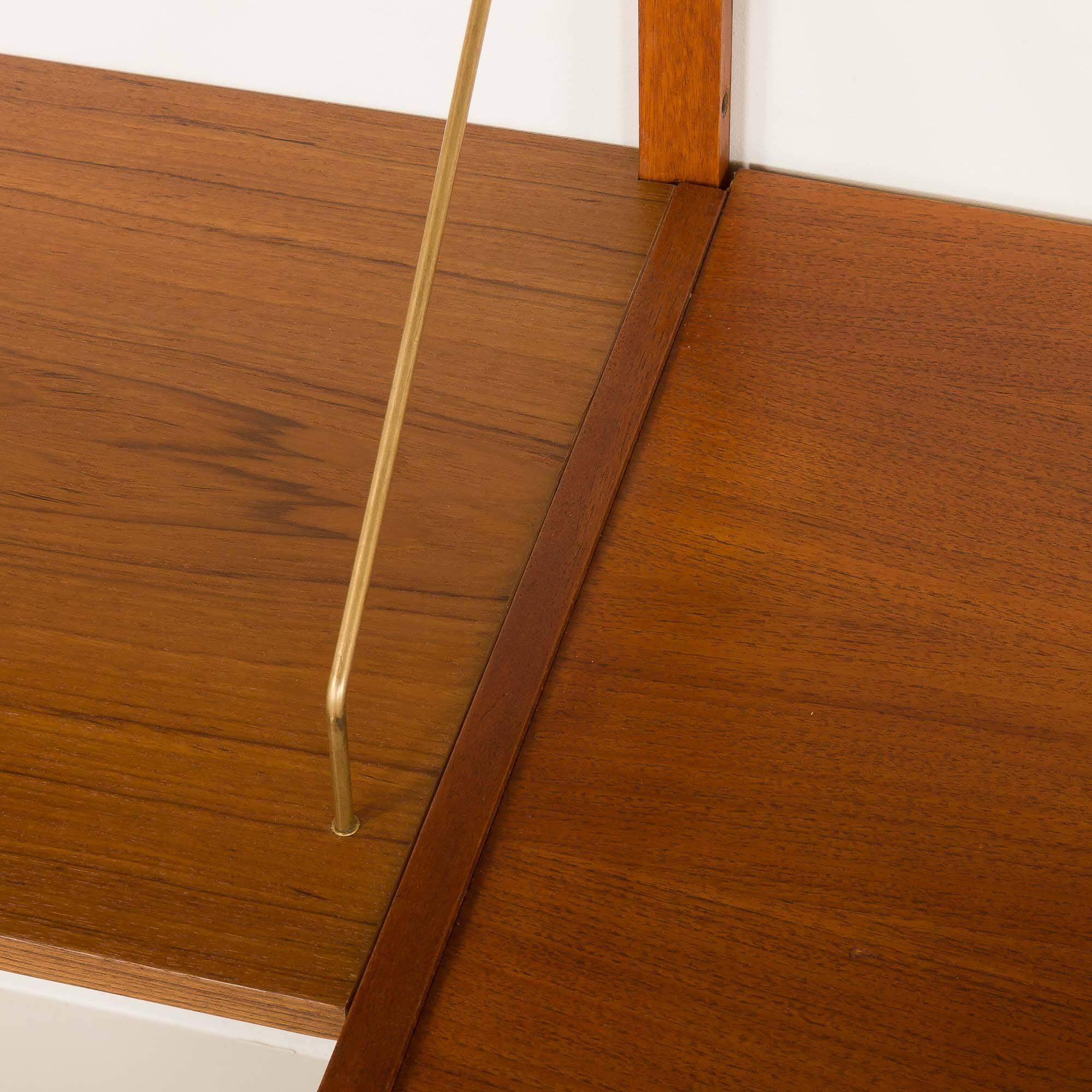 Preben Sorensen two bay teak wall unit, PS systems Randers, Denmark, 1960s