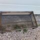 Rattan coffee table and vintage glass