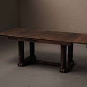 Table Art déco en chêne – France, années 1930–1940