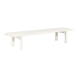 1970s White metal slat bench from the Netherlands