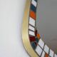 Mosaic and brass mirror, free form, Holland, 50s.