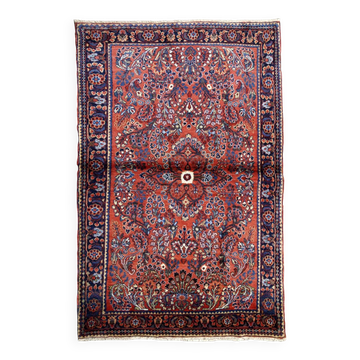 Handmade antique Persian Sarouk rug 3.2' x 5.2' (97cm x 158cm) 1920s