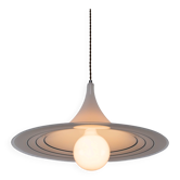 Vintage Black And White Meblo "Albatros" Trumpet Pendant Lamp