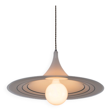 Vintage Black And White Meblo "Albatros" Trumpet Pendant Lamp