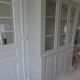 Display case 2 bodies patinated pearl gray waxed finish.