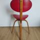 Vintage Bow-Wood chair by Steiner - red seat and dark wood