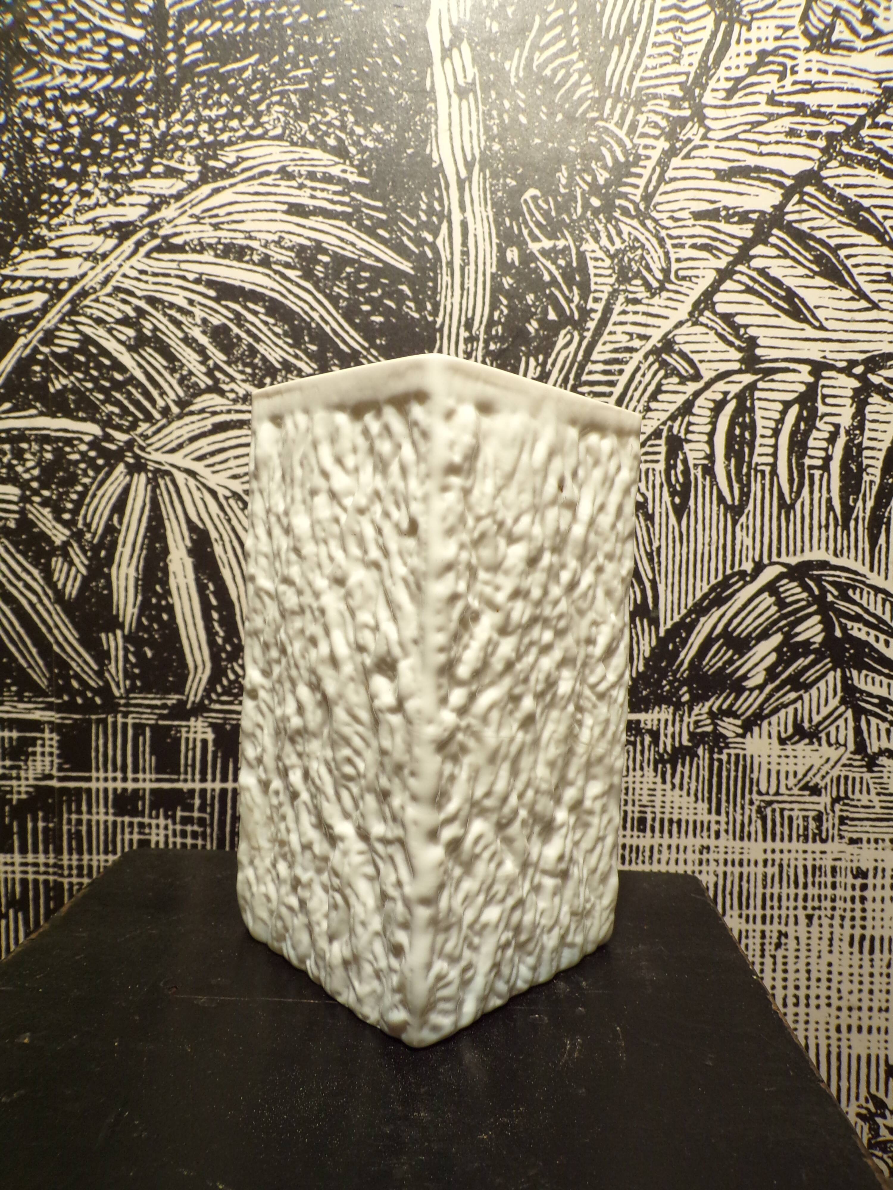 Ingrid brutalist vase in opaline