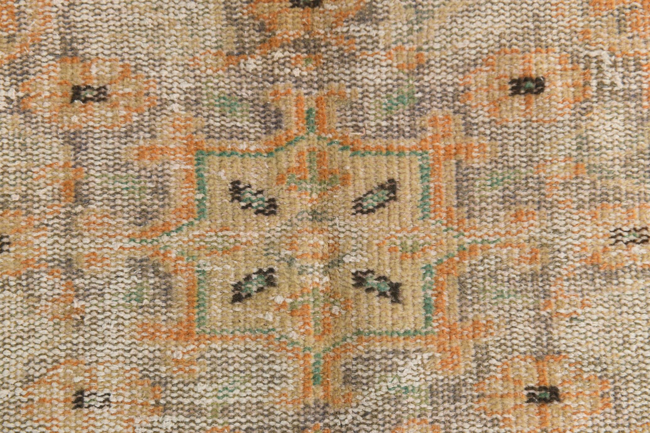 6x10 Peach Orange Large Vintage Rug, 184x290 Cm