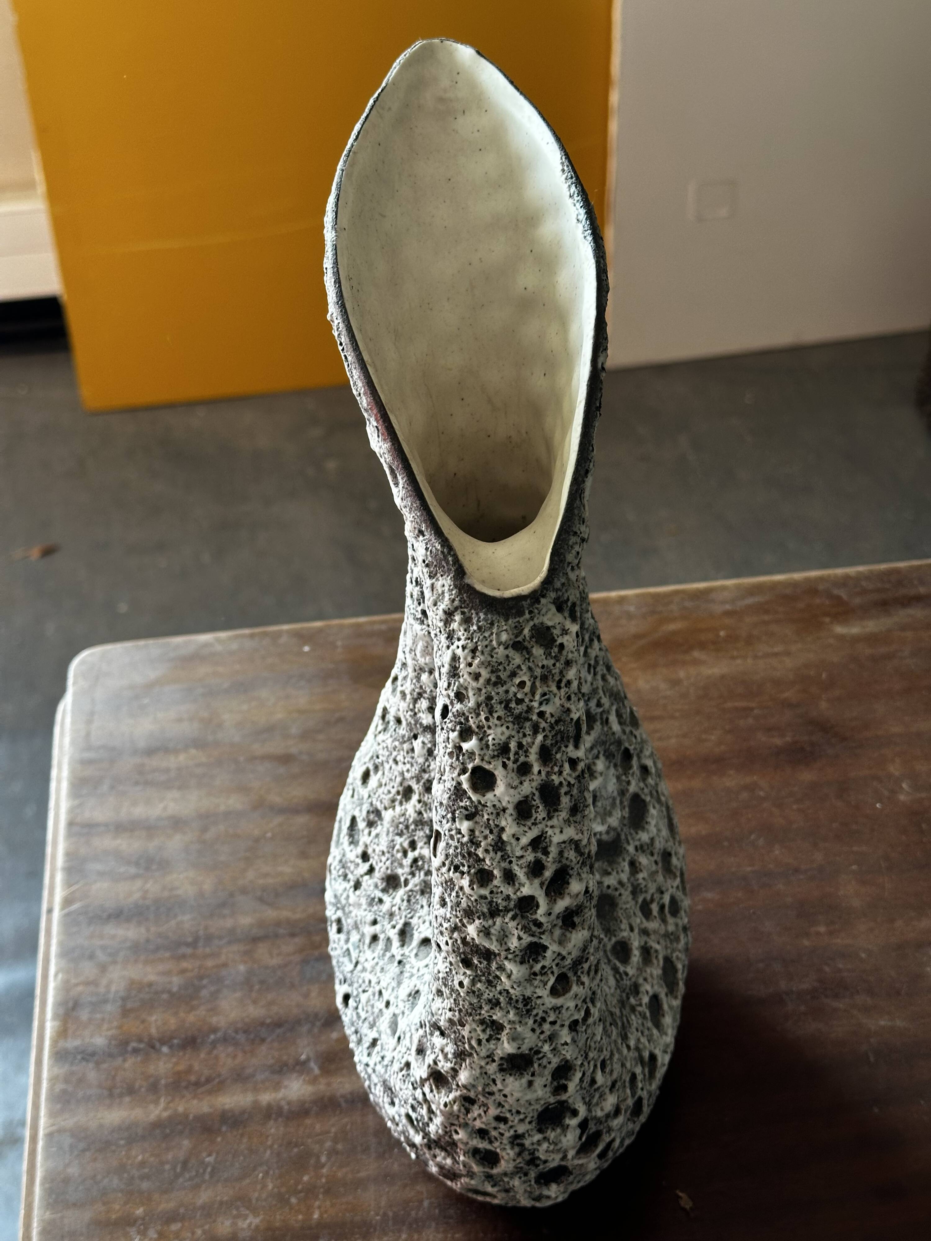 Fat Lava Vallauris Vase by Annette Roux H 31 cm - 1950s