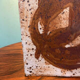 Danish Mid-Century Modern Pottery Table Lamp with Abstract Design 1975