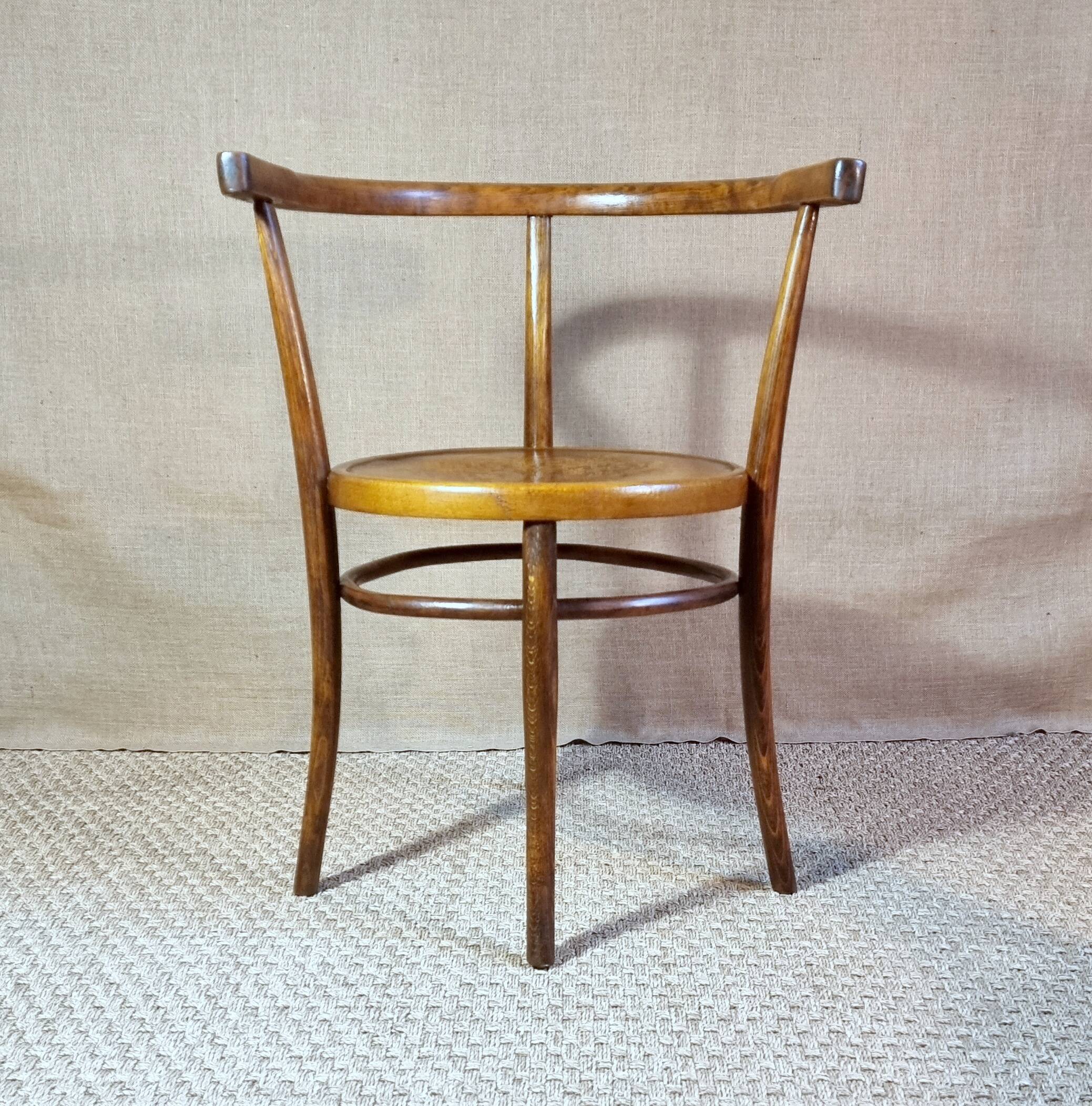 Early 20th century curved wooden office chair