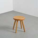Pine stool by René Martin, France, circa 1965