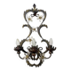 Contemporary brunito and rush florentine wrought iron wall lamp with floreal crystals