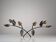 Signed Hand-Forged Iron & Wood Acorn Coat Rack, 1960s