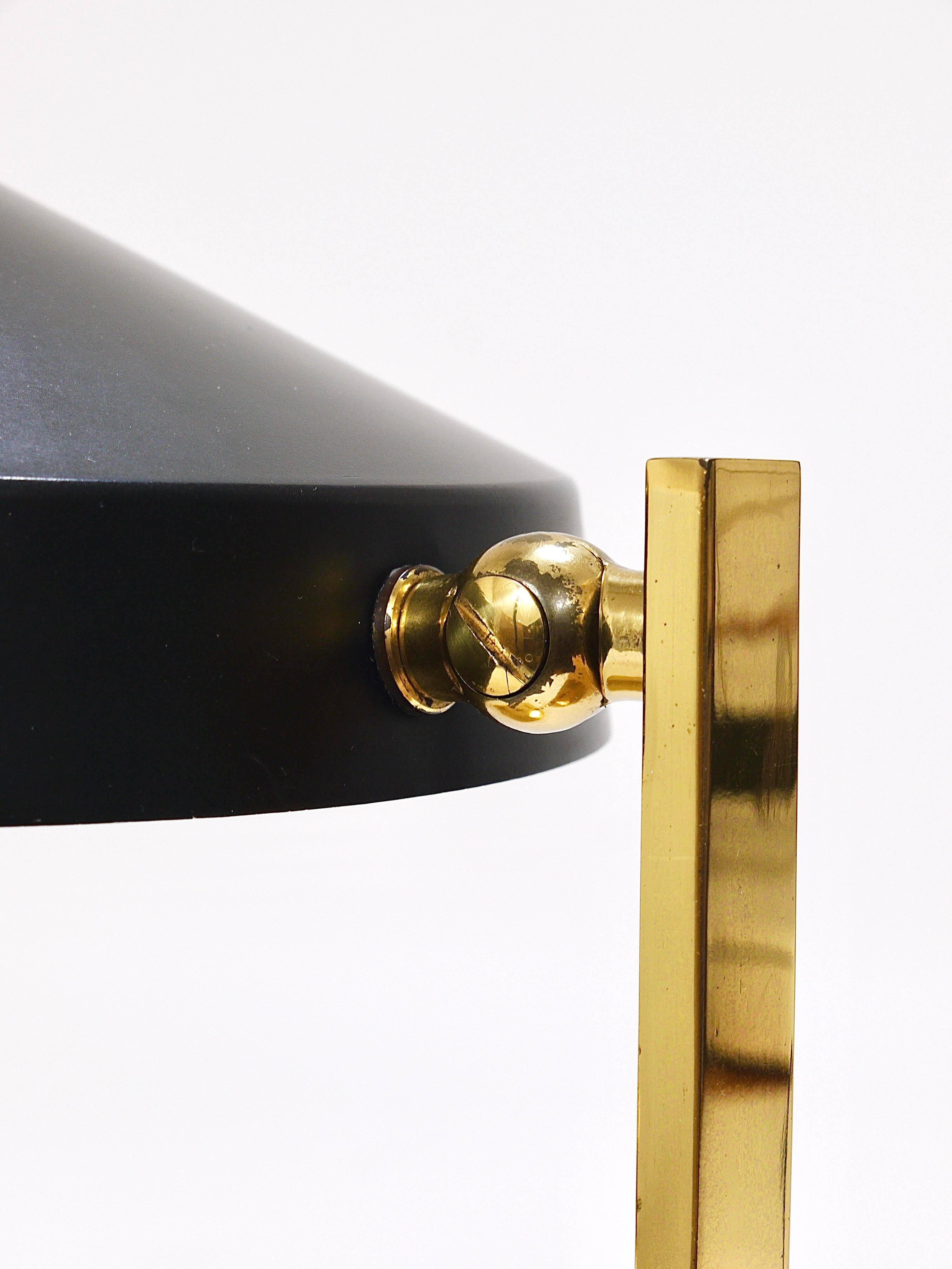 Mid-century table or desk lamp in black brass, Austria, 1960s.