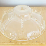 Art Deco ceiling lamp in partially frosted molded glass