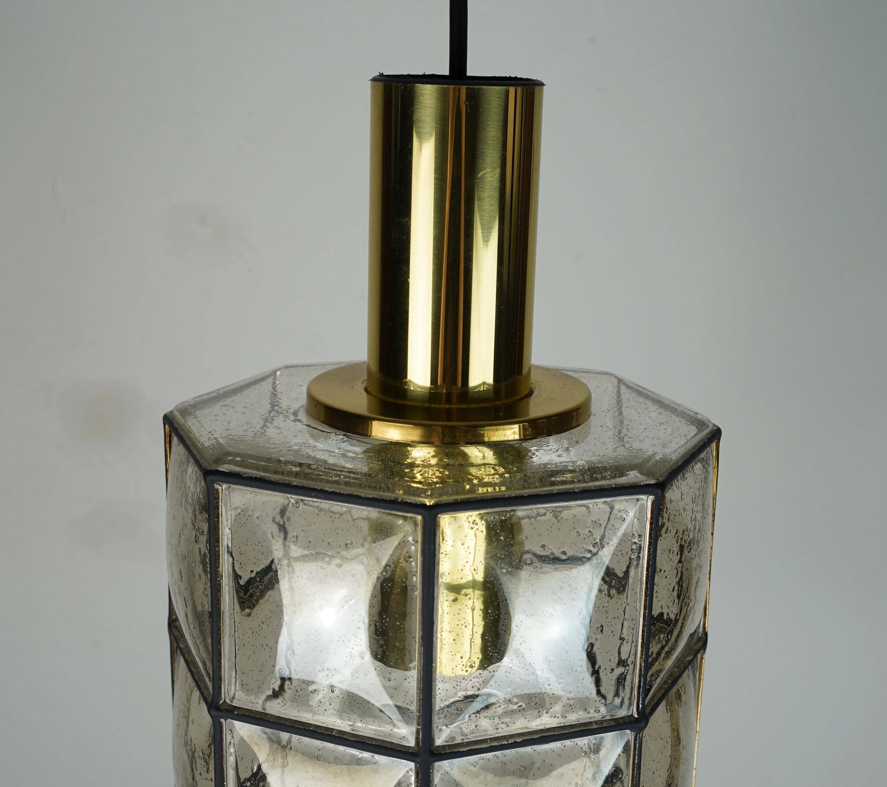 glashuette limburg hanging LAMP 1960's 70's glass pendant light model P292