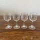 Four antique stemmed liqueur glasses in engraved crystal, 19th century