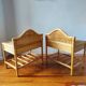 Paire de tables de chevets vintage 80 en rotin clair
