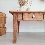 Low wooden farm table and drawer