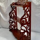 Old wall shelf in worked wood dimension: height -67cm- width --55cm-