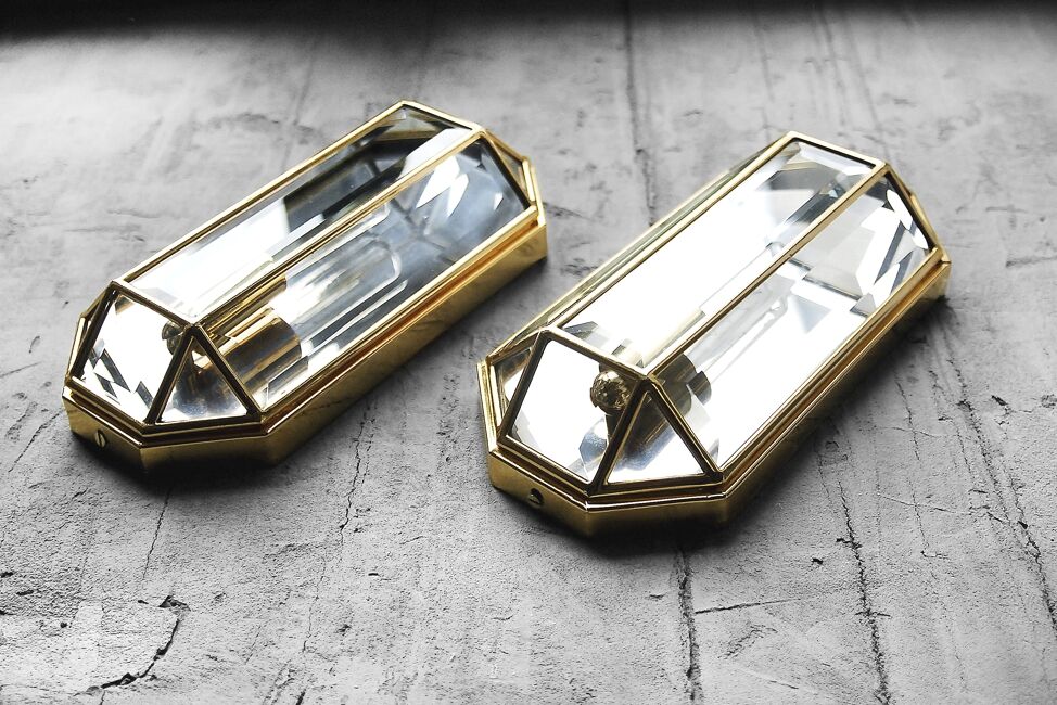 Set of geometric appliques metal 1970 s