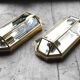Set of geometric appliques metal 1970 s