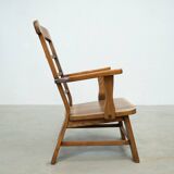 Set of two oak lounge chairs