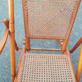 Folding chaise longue 1900 in beech